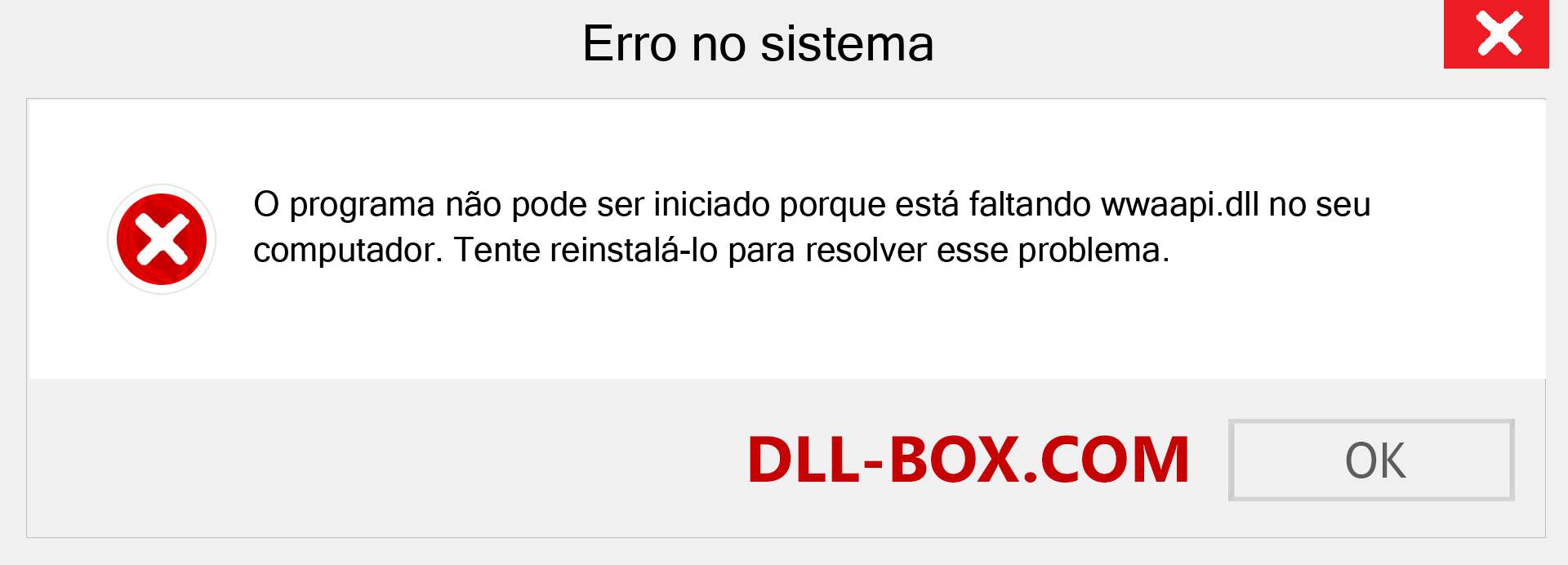 Arquivo wwaapi.dll ausente ?. Download para Windows 7, 8, 10 - Correção de erro ausente wwaapi dll no Windows, fotos, imagens